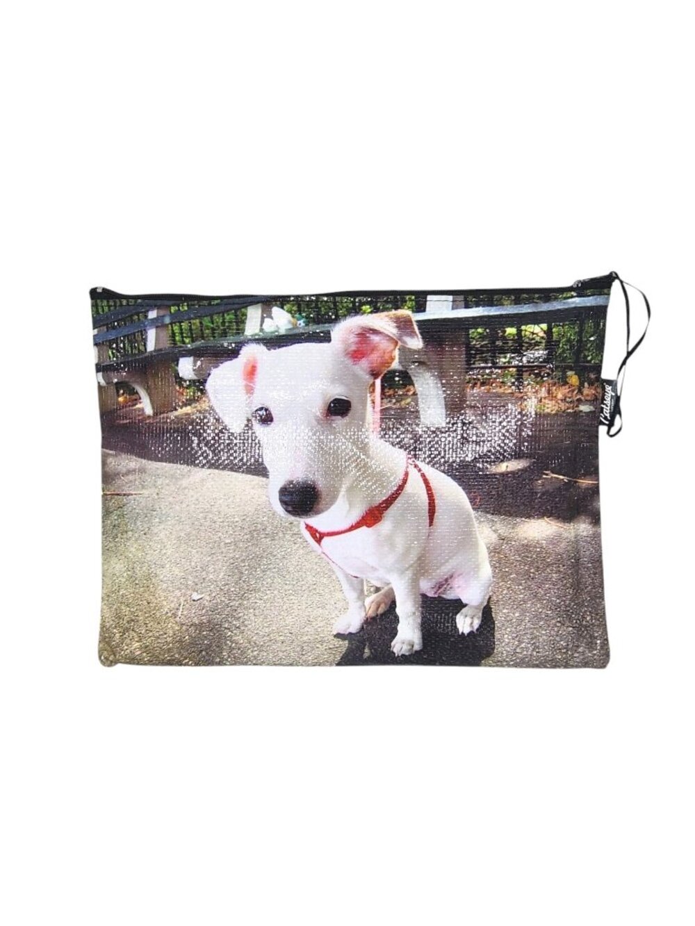 Catseye Cosmetic Makeup Case Pouch Jack Russell Terrier Woven Nylon Sack Bag HTF